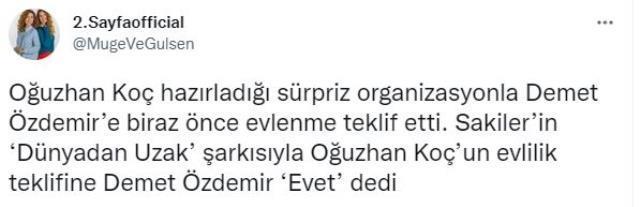 Oğuzhan Koç'tan, Demet Özdemir'e sürpriz evlenme teklifi!