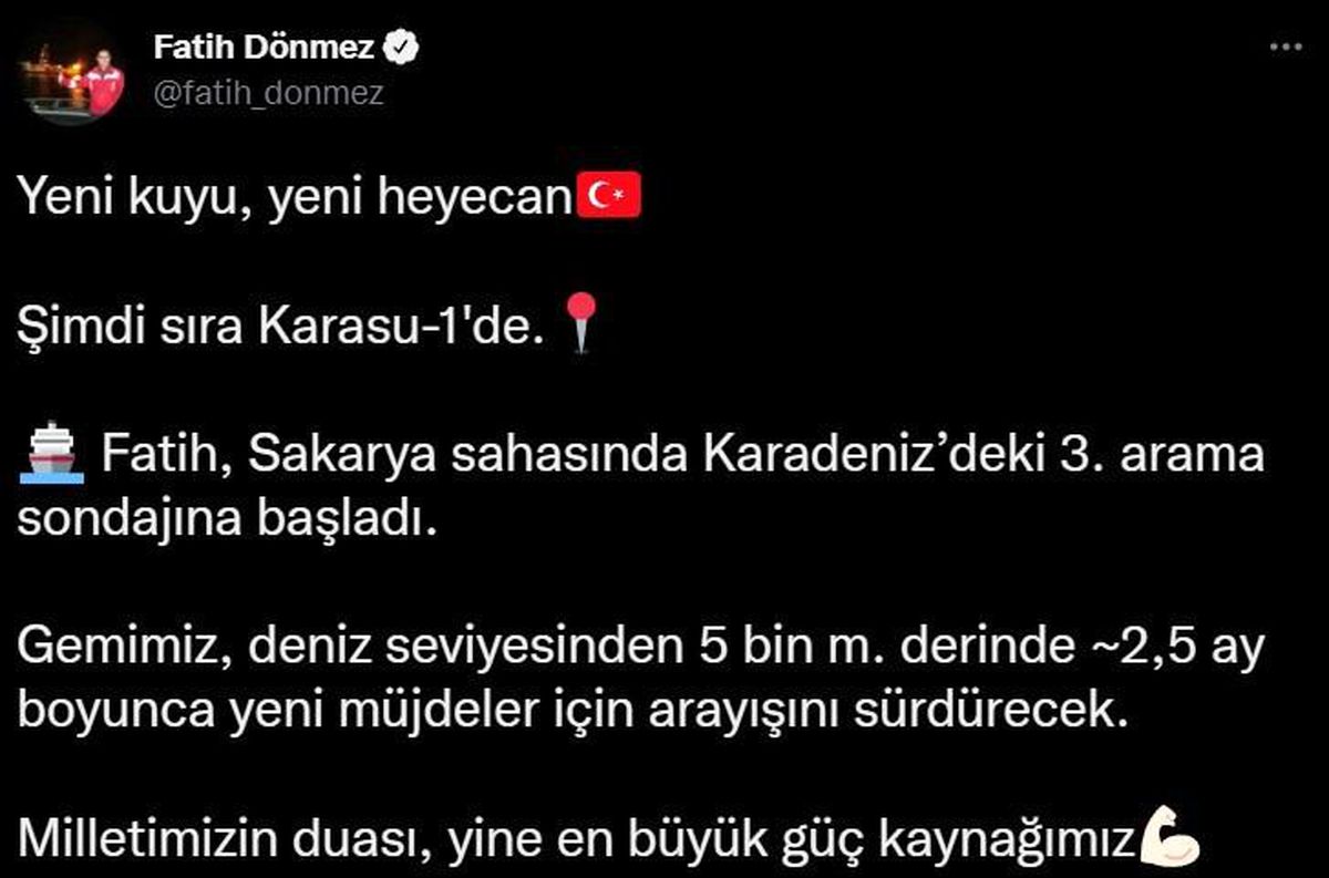 Fatih sondaj gemisi Karadeniz\'deki 3. arama sondajına başladı