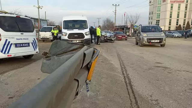 Kadın sürücü önce bariyerlere sonra başka bir araca çarptı