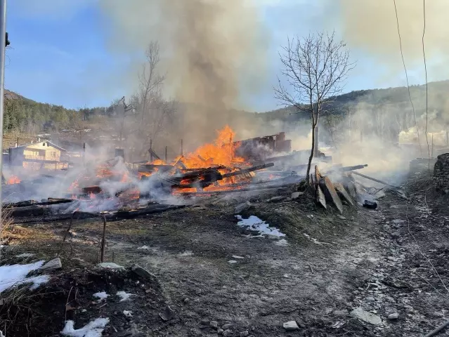 Kastamonu'da bir köyde çıkan yangın 10 eve sıçradı