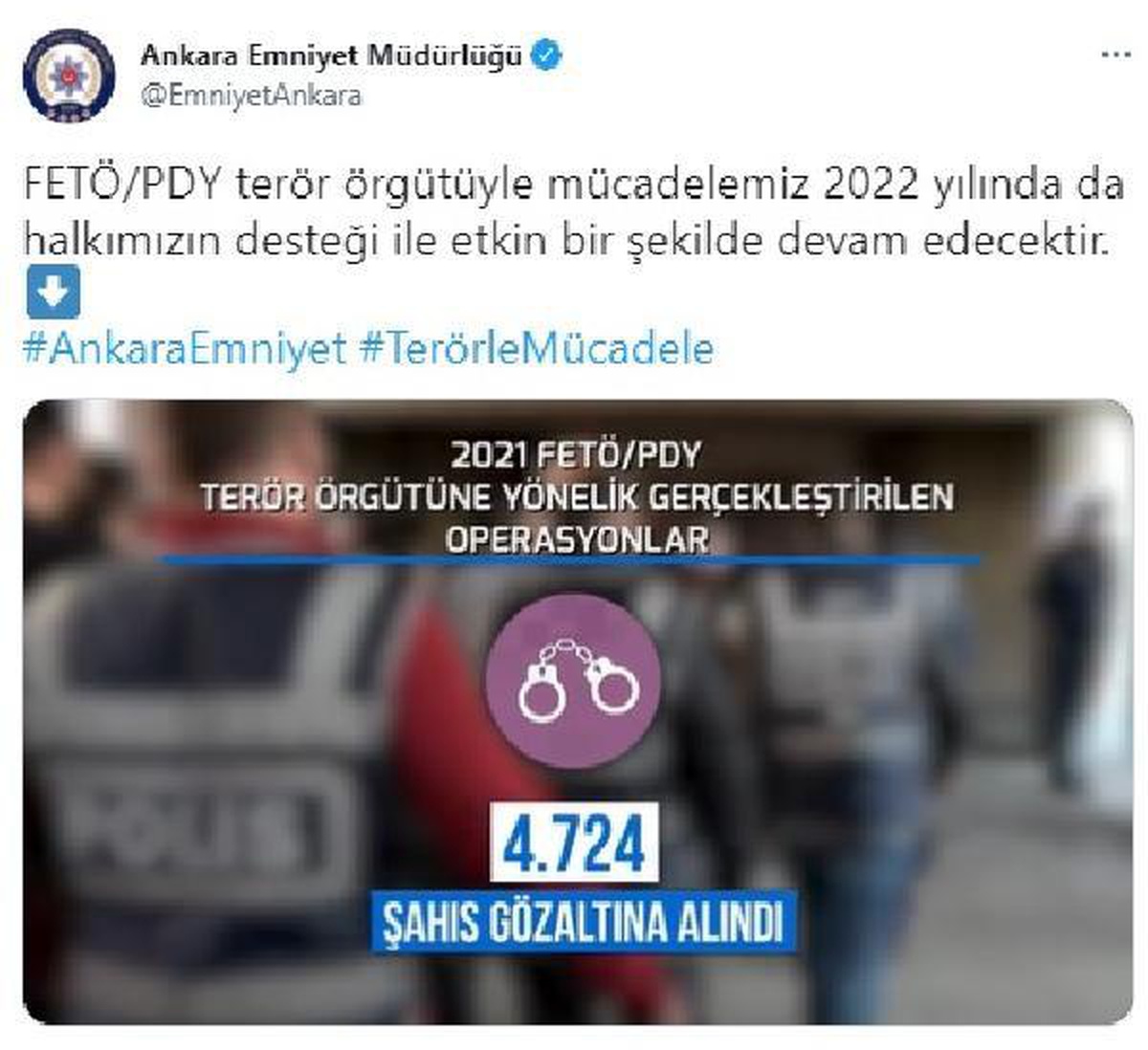 Son dakika haberi... Ankara Emniyeti FETÖ operasyonlarında geçen yıl 4 bin 724 şüpheliyi gözaltına aldı