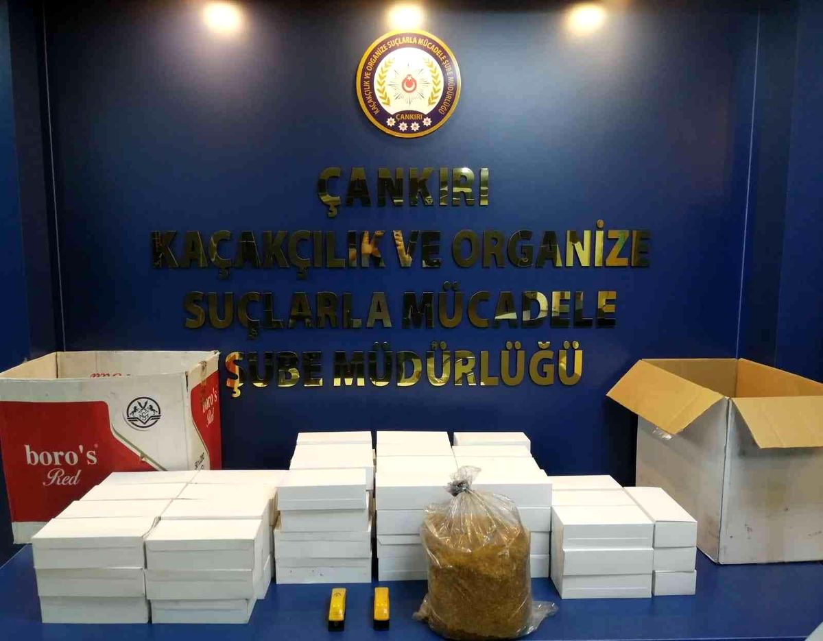 Çankırı\'da bir araçta 17 bin 200 bandrolsüz makaron ele geçirildi