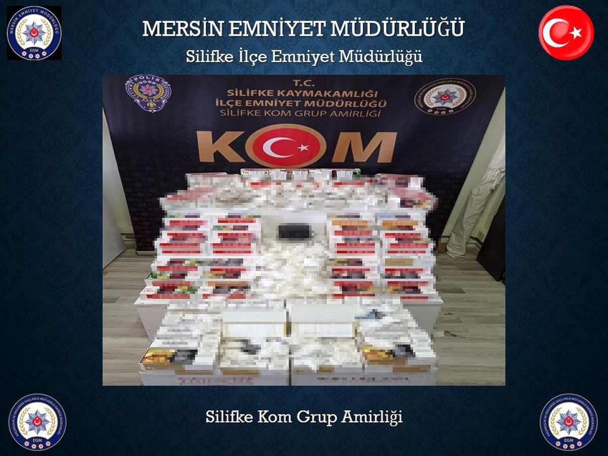 Mersin\'de 37 bin adet sahte bandrollü makaron ele geçirildi