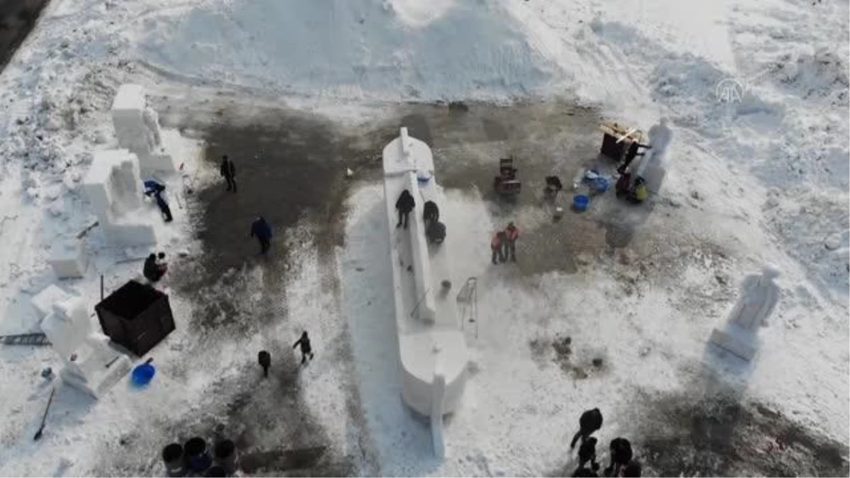 "Anadolu Masal Kahramanları"nın kardan heykelleri festivale renk katacak