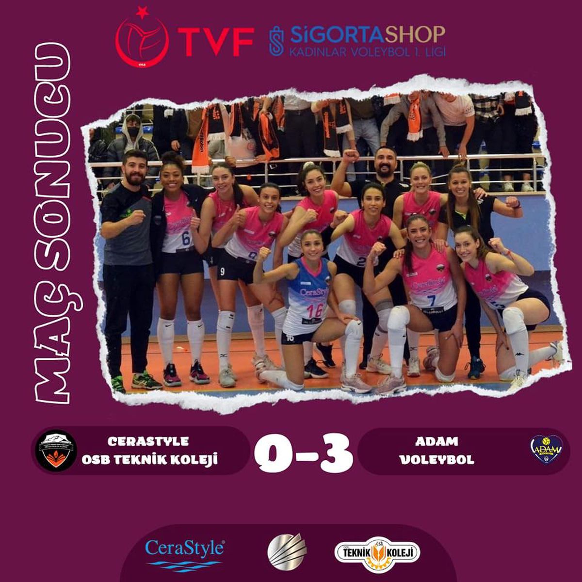 Cerastyle Kayseri OSB Teknik Koleji evinde mağlup