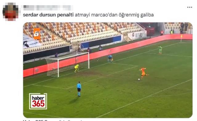 Serdar Dursun'un zıplayarak kullandığı penaltı olay oldu! Maç bitti espriler hala havada uçuşuyor
