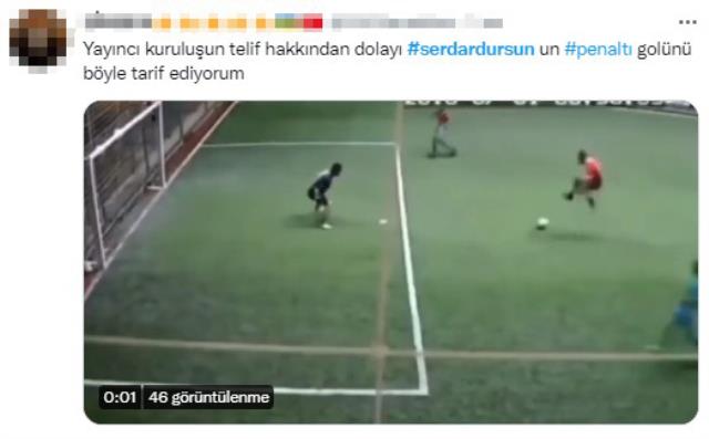Serdar Dursun'un zıplayarak kullandığı penaltı olay oldu! Maç bitti espriler hala havada uçuşuyor