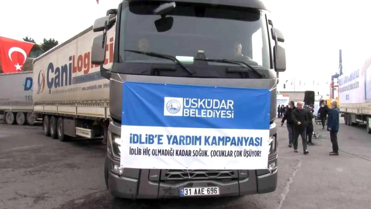 Üsküdar\'dan İdlib\'e 100 tırlık yardım konvoyu yola çıktı