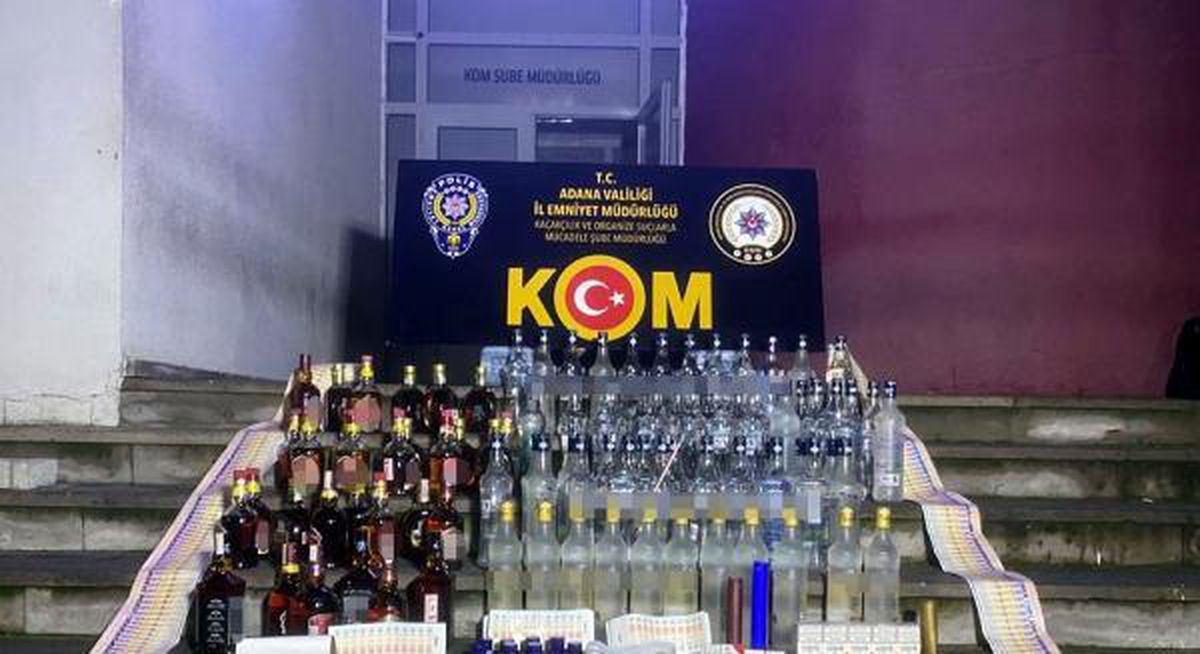 Adana\'da 1892 litre sahte içki ele geçirildi