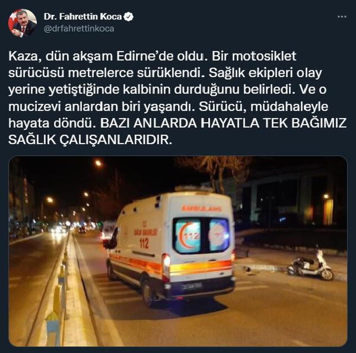 Son dakika haber: Bakan Koca: Hayatla tek bağımız, sağlık çalışanlarıdır