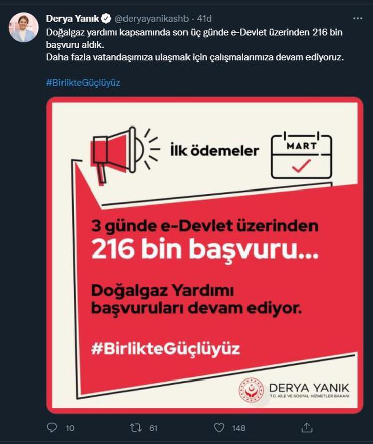 Doğal gaz yardımı başvurularına üç günde 216 bin başvuru