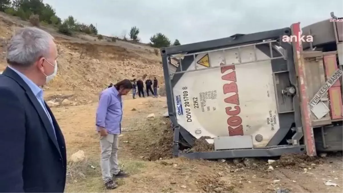 Sülfürik asit taşıyan kamyon kaza yaptı! Milletvekili uyardı: Büyük bir çevre felaketi olma riski var