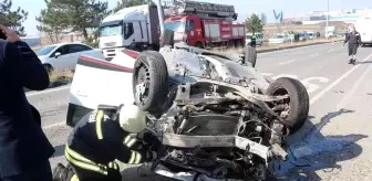 Takla atan otomobil karşı şeride geçti: 1 yaralı