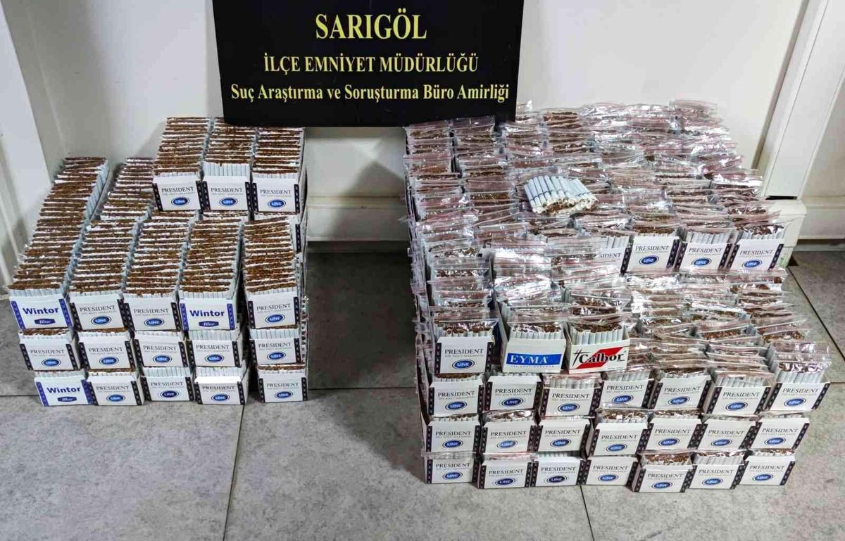Sarıgöl\'de 28 bin 400 adet kaçak makaron ele geçirildi