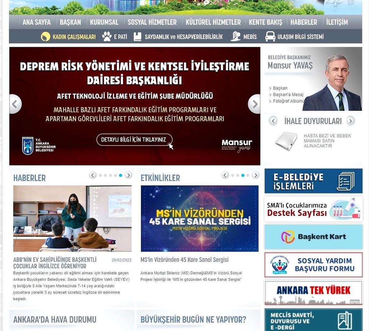 Başkent\'te "Afet Farkındalık Eğitim Programları" başlıyor
