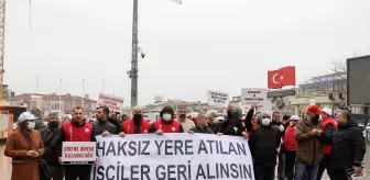 Belediye İş Sendikası üyelerinden Bakırköy Belediyesi önünde 'işe iade' eylemi