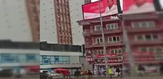 Isparta'da güvenlik tedbiri alınmadan yapılan dış cephe temizliği kamerada