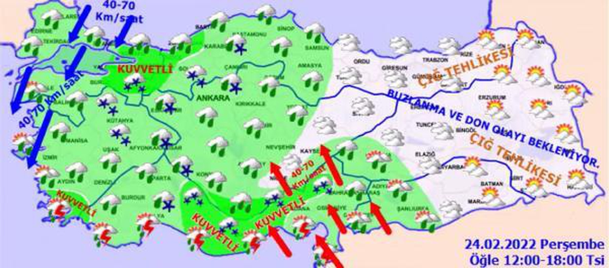 Meteoroloji: Hava sıcaklığı batı ve kuzey kesimlerde 4 ila 8 derece arasında düşecek
