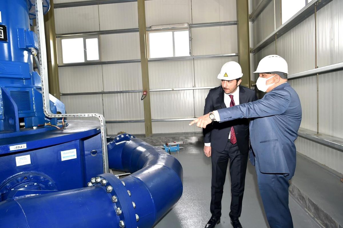 Malatya'da içme suyu hattına kurulan HES'te deneme üretimine başlandı