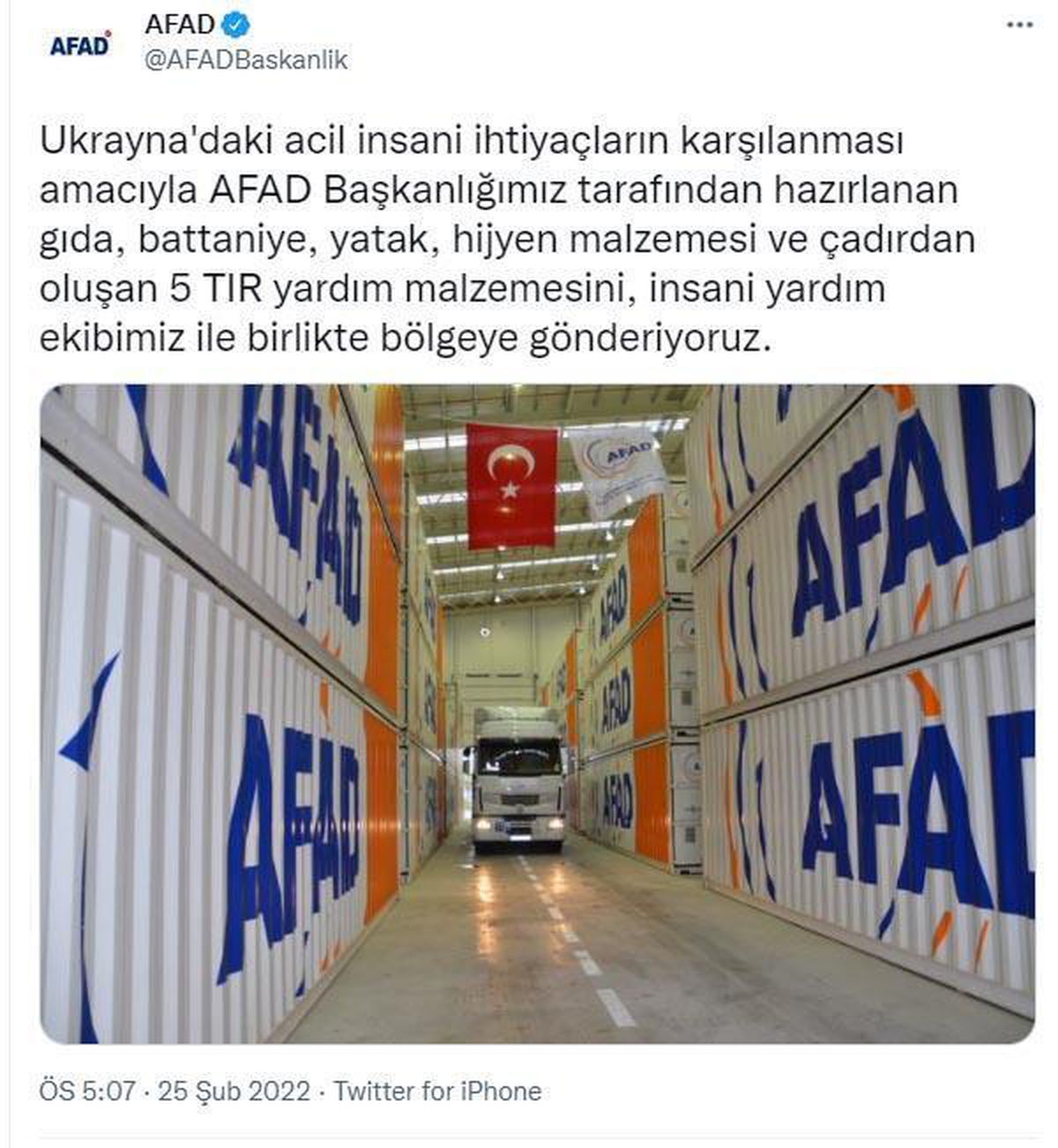 Türkiye\'den Ukrayna\'ya insani yardım