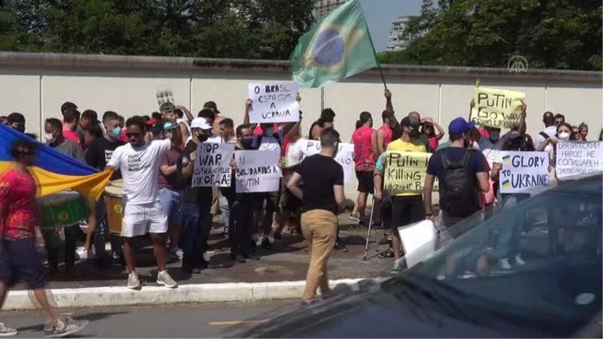 SAO PAULO - Rusya\'nın Ukrayna\'ya yönelik saldırısı Brezilya\'da protesto edildi