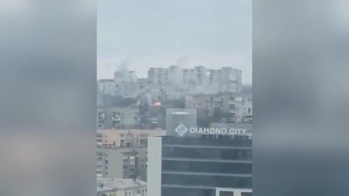 Harkov\'da devam eden şiddetli çatışma kameraya yansıdı
