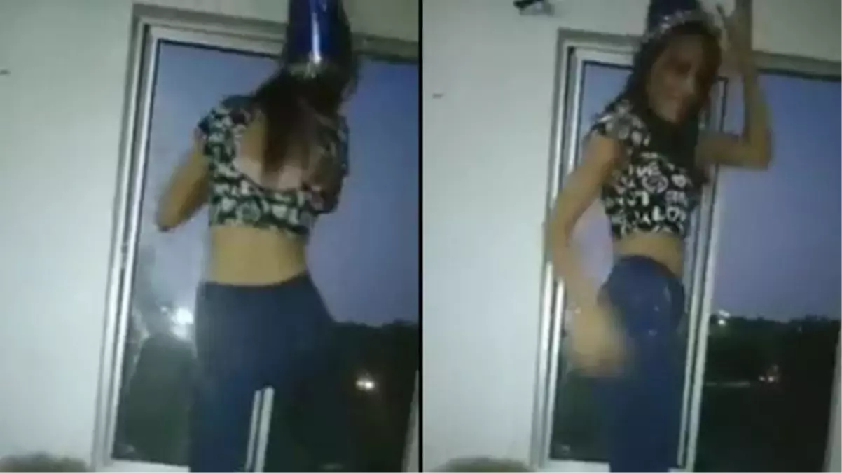Camda twerk yapan kadın, açık pencereden aşağı düştü!