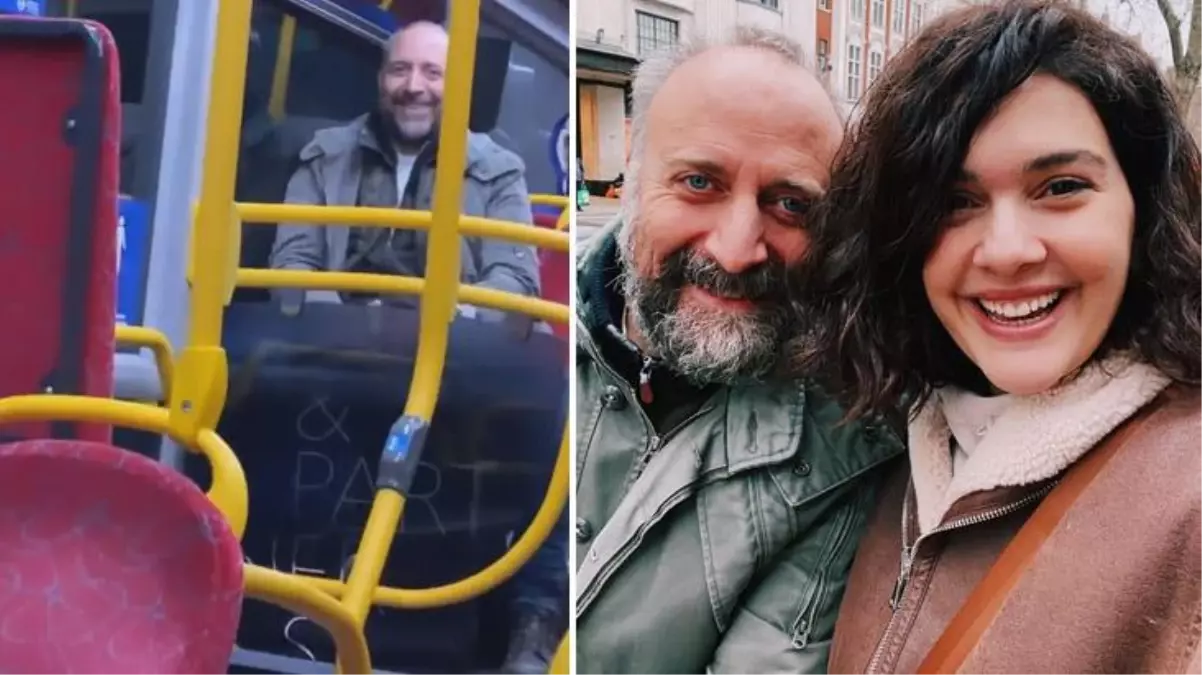 Bergüzar Korel ve Halit Ergenç\'ten Londra\'da otobüs halleri