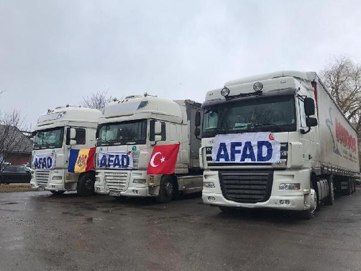 AFAD\'ın 8 TIR\'lık insani yardımı, Ukrayna ve Moldova\'da