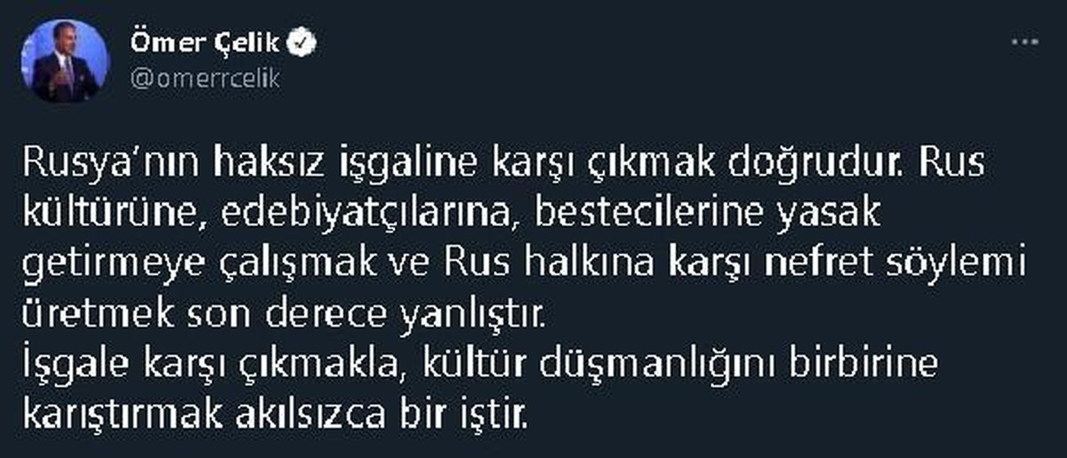 AK Parti\'li Çelik: İşgale kültür düşmanlığı ile cevap verilmez