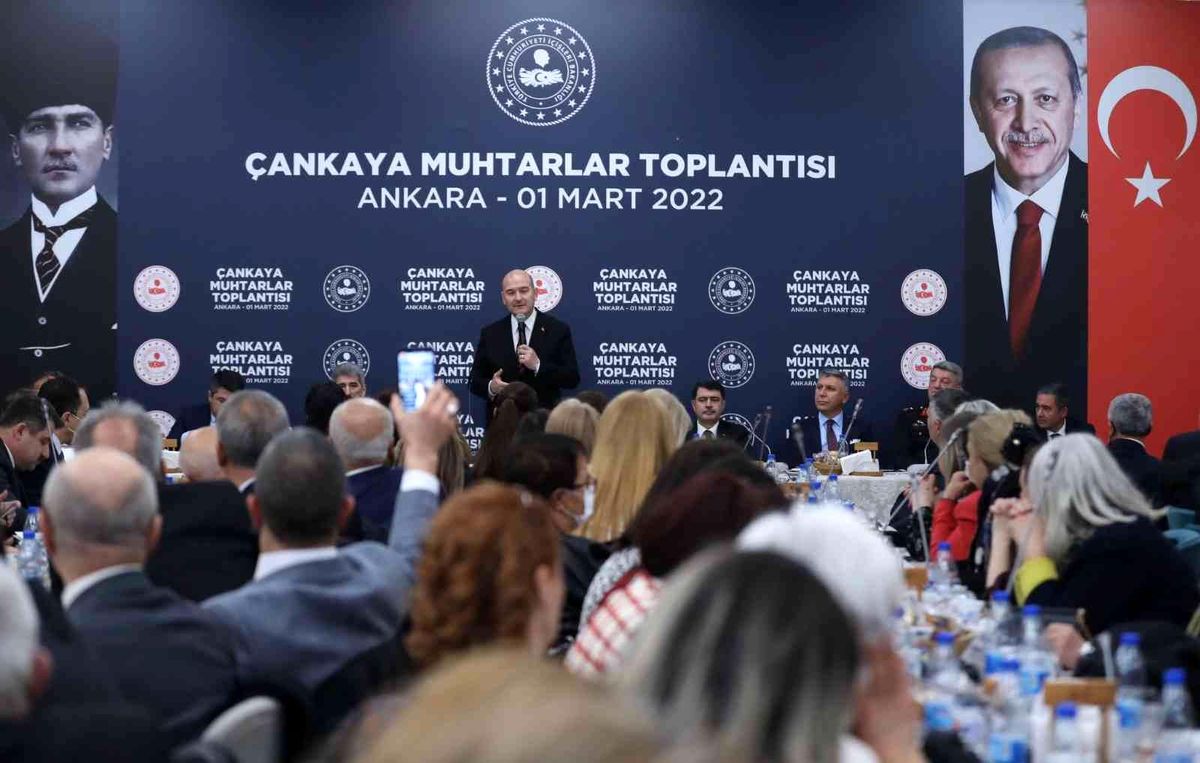 Son dakika haberi... Bakan Soylu, Çankaya\'daki muhtarlarla bir araya geldi