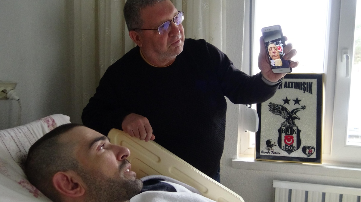 Beşiktaş Kulübü Başkanı Çebi\'den yatağa bağımlığı yaşayan taraftara telefon sürprizi