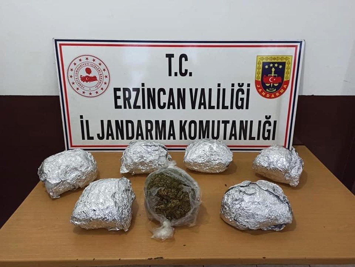 Erzincan\'da 4 kilo 34 gram esrar ele geçirildi