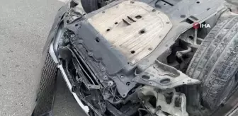 Kontrolden çıkan otomobil, 60 metre sürüklenerek takla attı