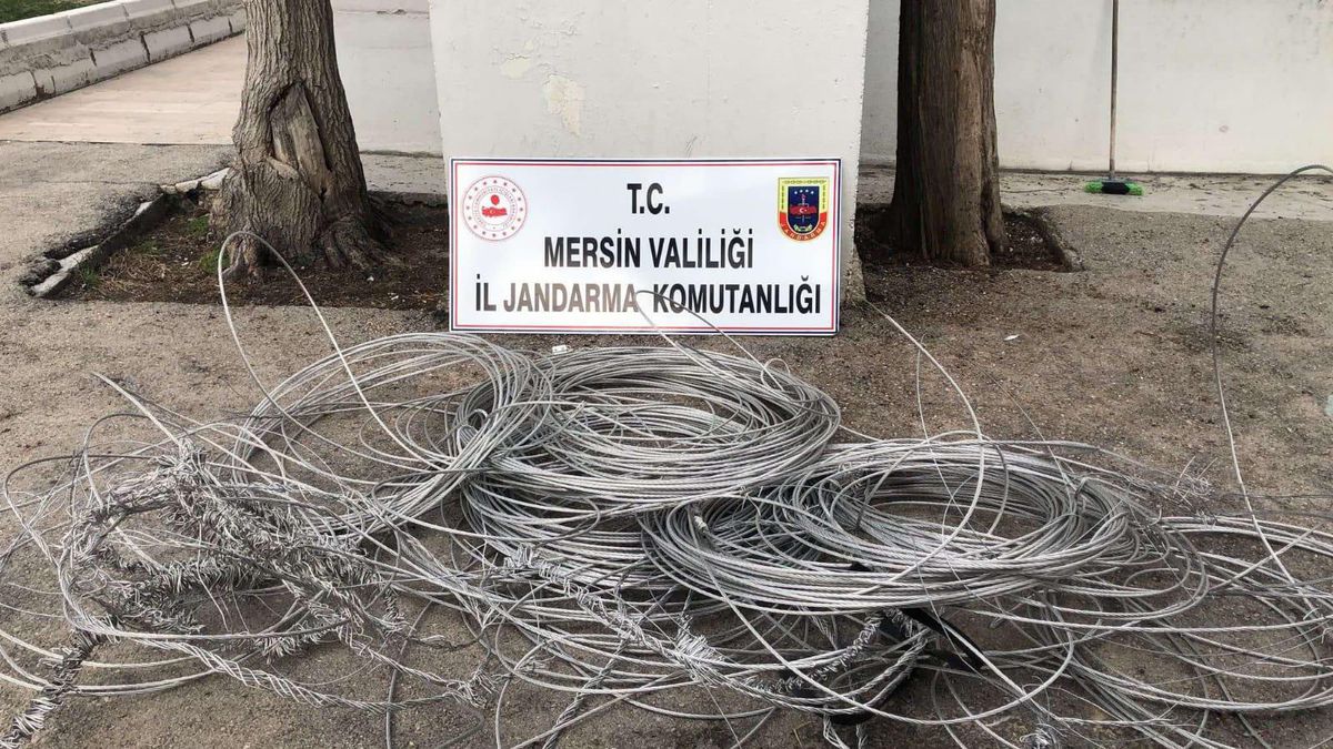 Mersin\'de elektrik teli çaldıkları iddia edilen 2 zanlı yakalandı