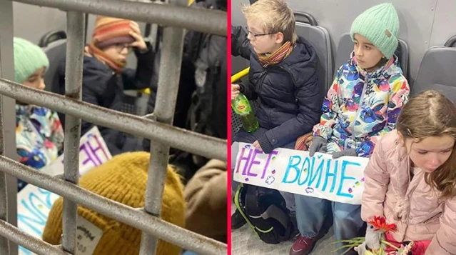 Moskova'da savaş karşıtı gösterilerde 2 anne ve 5 çocuk gözaltına alındı