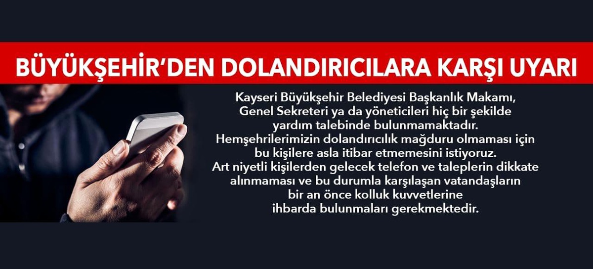 Büyükşehir\'den \'dolandırıcılık\' uyarısı