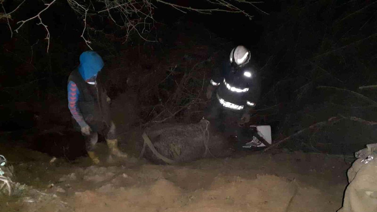 Son Dakika | Çamura saplanan ineği itfaiye ekipleri kurtardı