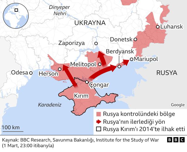 Haritalarla Rusya'nın Ukrayna'yı işgali: Kiev ve Harkov'da çatışmalar