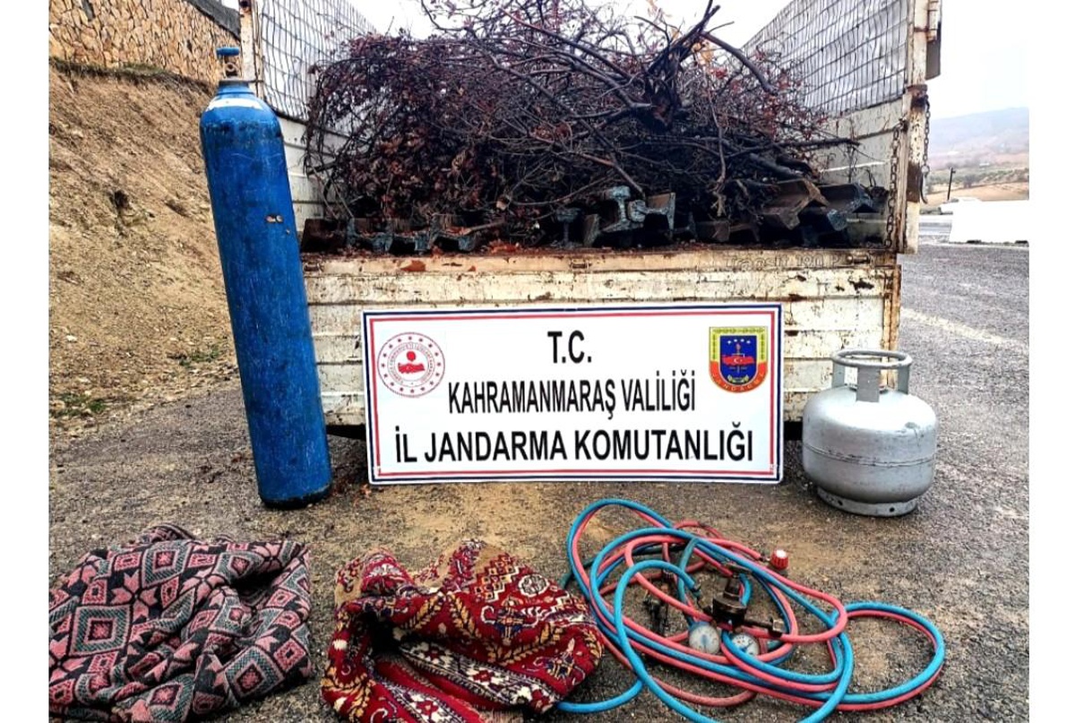 Kahramanmaraş\'ta tren yayı çalan 4 şüpheli yakalandı