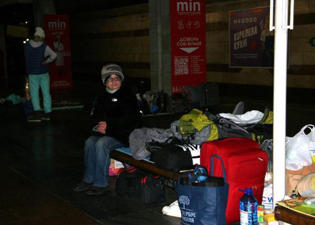 Kiev metrosunda gergin bekleyiş