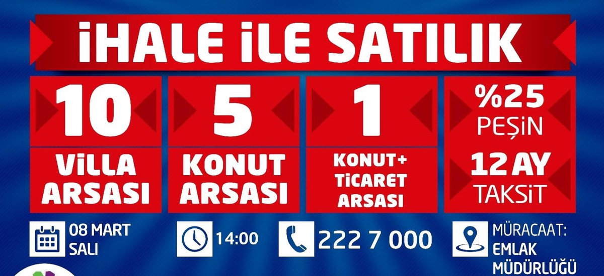 Kocasinan Belediyesi\'nden yüzde 25 peşin, 12 ay taksitli yatırım fırsatı