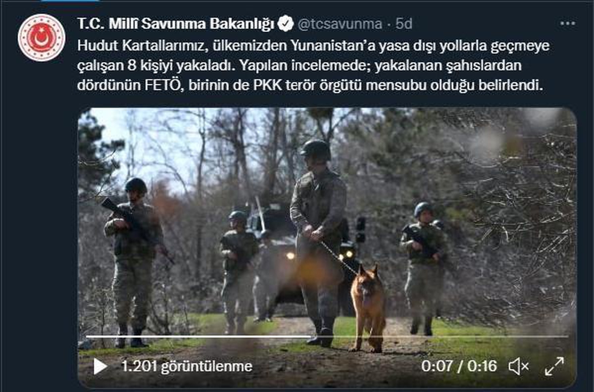 MSB: Hudut Kartalları 4\'ü FETÖ, 1\'i PKK mensubu 8 kişiyi yakaladı