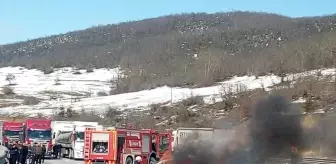 Samsun'da tırla çarpışıp alev alan otomobildeki 2 kişi yaralandı