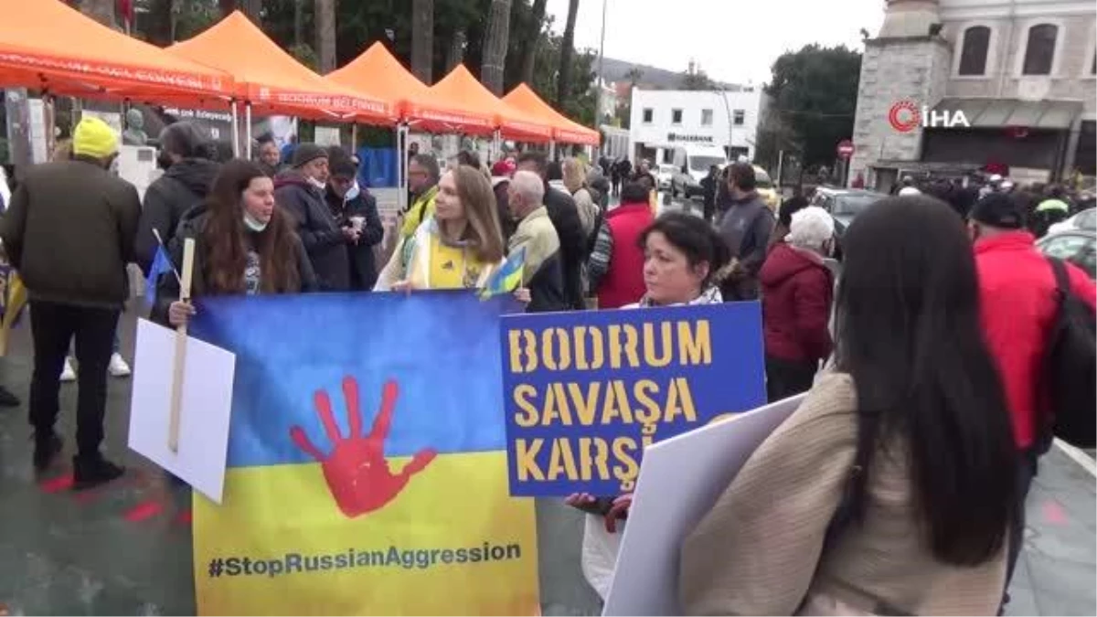 Bodrum\'da Rusya\'nın saldırısı protesto edildi