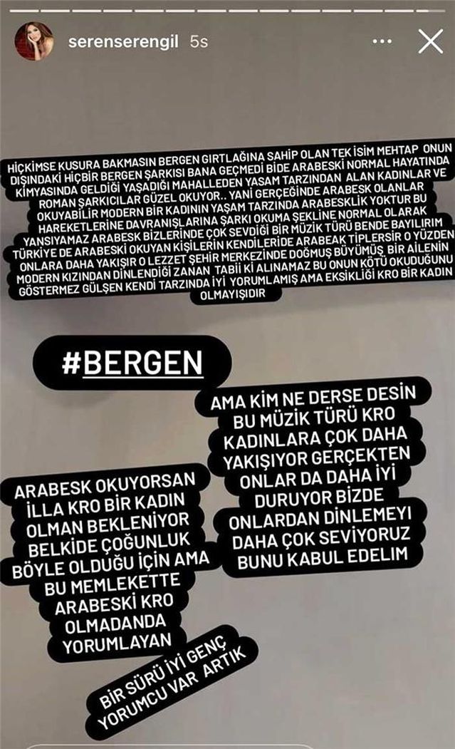 Seren Serengil'den Bergen'e Yönelik Şok Sözler!