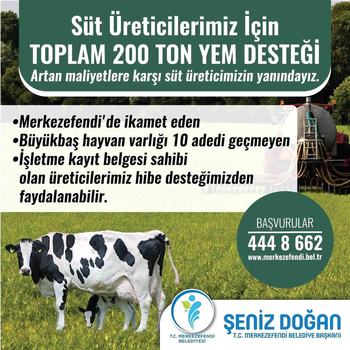 Süt üreticilerine 200 ton yem desteği