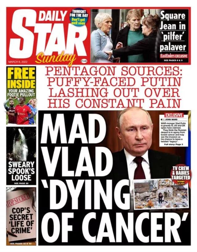 İngiliz basınından dünyayı sarsacak iddia: Vladimir Putin ölümcül bağırsak kanserine yakalandı