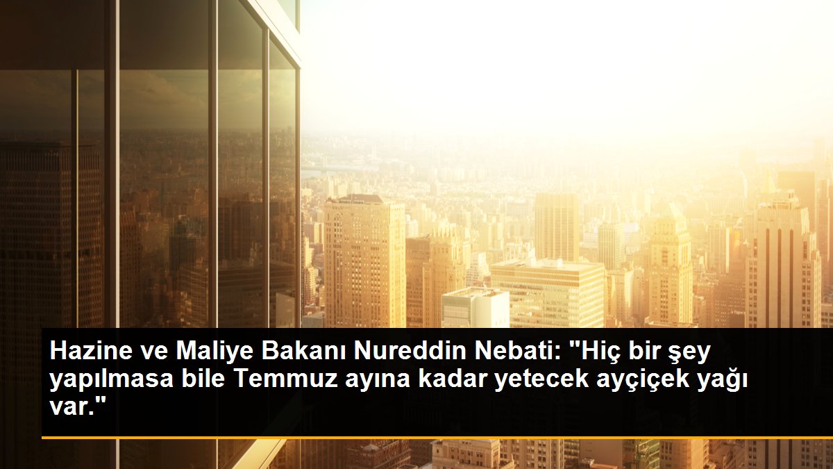 Bakan Nebati: "Stoklarımızda hiçbir şey yapmasak temmuz ayına kadar yetecek kadar ay çiçek yağı var."