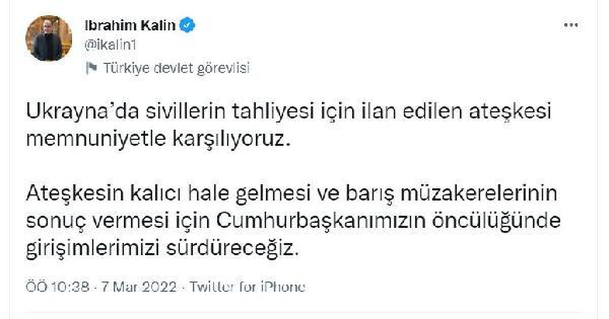 Son dakika politika: Sözcü Kalın: Ateşkesin kalıcı hale gelmesi girişimlerimizi sürdüreceğiz